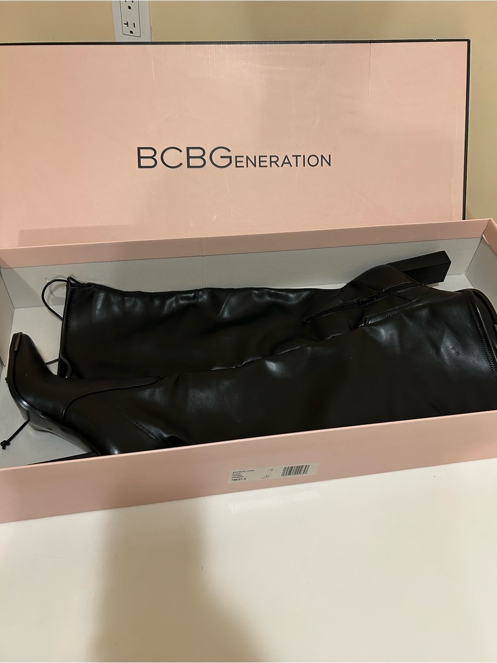 BCBGeneration Black Over-the-Knee Block Heel Boots